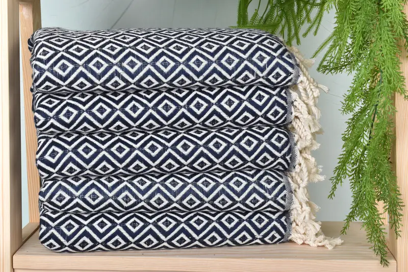 Absorbent Turkish towel, 70x40 Cotton Diamond Towel, Thin and lightweight Turkish peshtemal, Welcome Wedding Gift, Best Friend Gift, Wedding Gift - 2