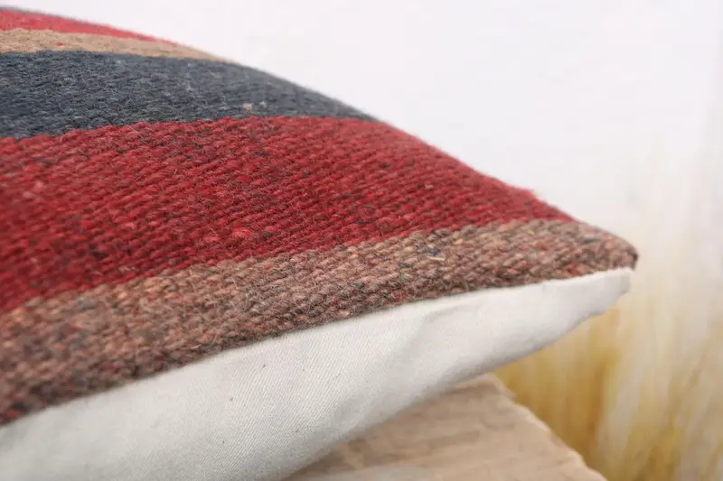 Pillow for Couch, Antique Pillows, Authentic Cushion Cover, Bolster Throw Pillow Sham, Boho Pillow, 12x12 Red Cushion Cover, Pillow Cover - 6