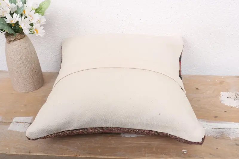 Pillow for Couch, Antique Pillows, Authentic Cushion Cover, Bolster Throw Pillow Sham, Boho Pillow, 12x12 Red Cushion Cover, Pillow Cover - 7