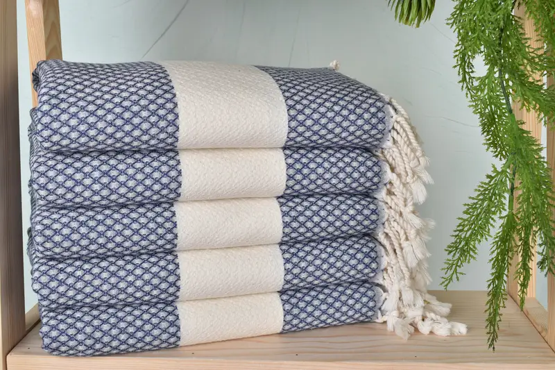 68x36 Cotton Geometric Towel, Quick-dry peshtemal, Personalized Gift For Her, Bridal Shower Favors, Personalized Turkish Towel, Guest Towel - 2