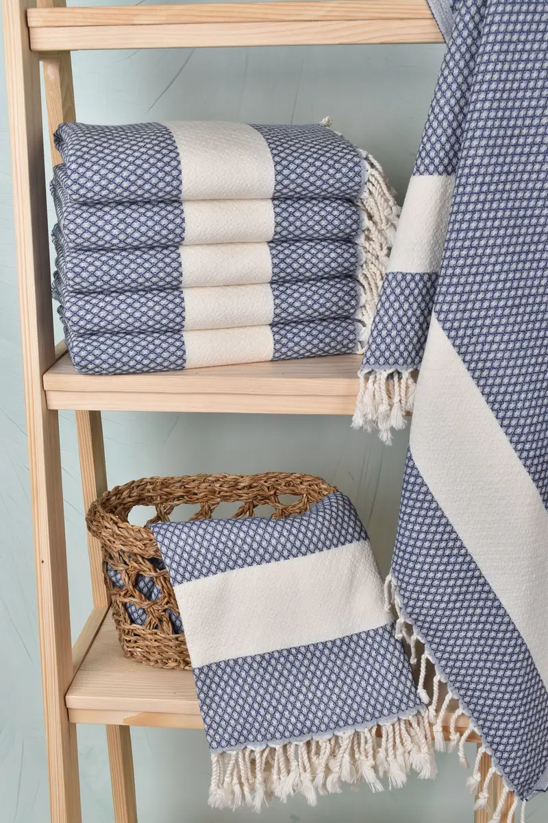 68x36 Cotton Geometric Towel, Quick-dry peshtemal, Personalized Gift For Her, Bridal Shower Favors, Personalized Turkish Towel, Guest Towel - 3