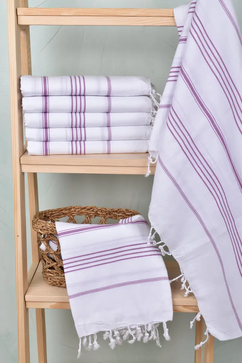 Bridesmaid Gifts Personalized, Custom Beach Towel, Bridesmaid Gifts, Turkish bath towel for spa, Turkish bath towel, 70x40 Cotton Striped Towel - 3
