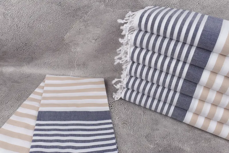 68x36 Cotton Striped Towel, Embroidered Towel, Gift For Bride, Cotton towel, Luxury Beach Towel, Turkish bath towel, Handwoven Turkish bath towel - 2