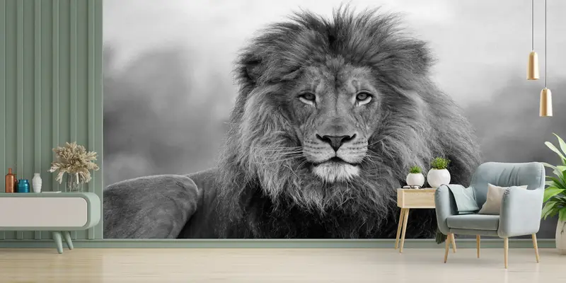 Löwenfoto Print, Loft Wall Art, Wildlife Wall -Plakat, Wildtier -Wandbild, wildes Löwenwandplakat, Tierwanddekor, Löwenwandkunst, - 2