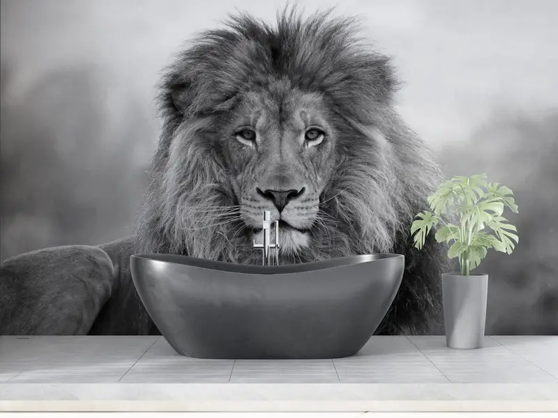 Löwenfoto Print, Loft Wall Art, Wildlife Wall -Plakat, Wildtier -Wandbild, wildes Löwenwandplakat, Tierwanddekor, Löwenwandkunst, - 3