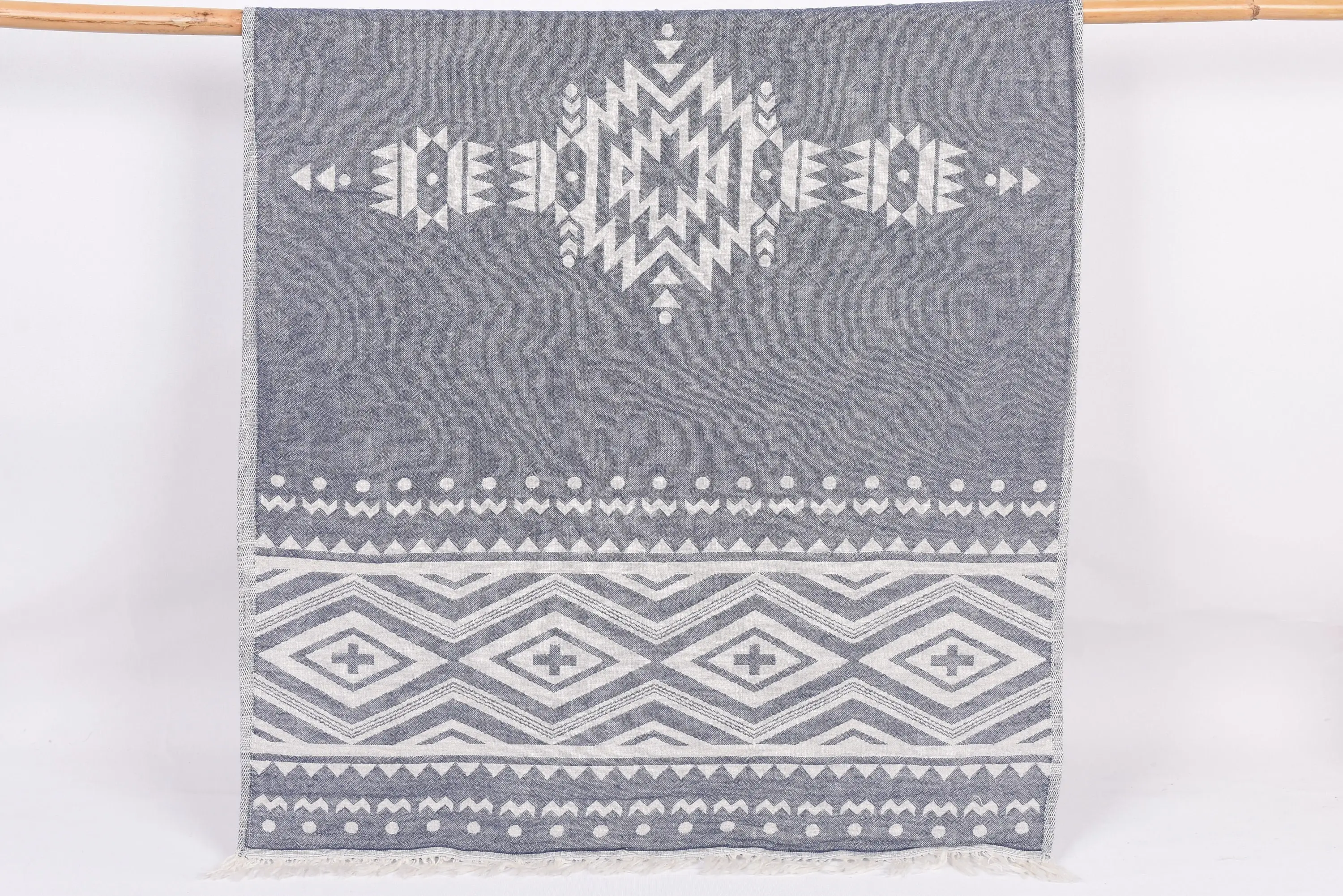 Navy Plus Design Hand Towel Organic Cotton, 40x24 Inches - 1