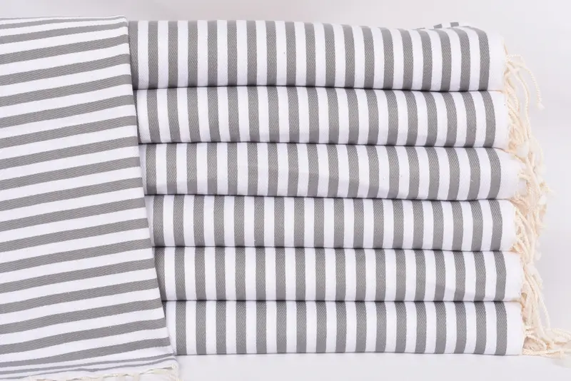 Monogram Kitchen Towel, Personalized Gifts, Summer Gift, Christmas Hand Towel, Holiday Towel, 40x18 Cotton Striped Towel, Personalized Kitchen Towel - 1
