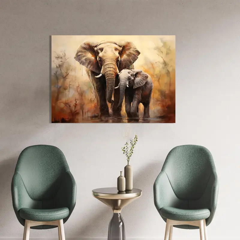 Elegant Elephant Glass: Modern Printed Design for Mother's Gift