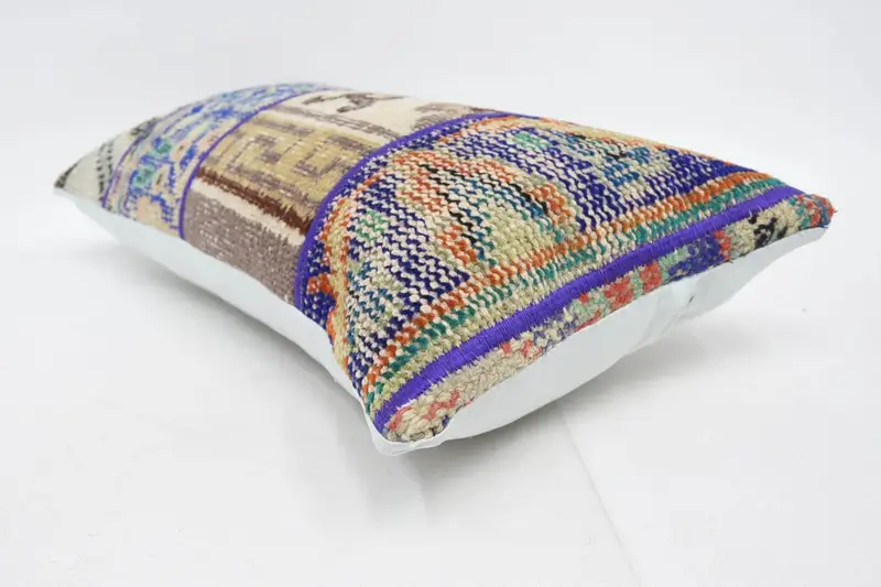 12x24 Blue Cushion Case, Boho Chic Pillow Case, Throw Kilim Pillow, Bed Cushion Cover, Boho Pillow, Vintage Pillow, Pillow, Pastel Pillow Cover - 6