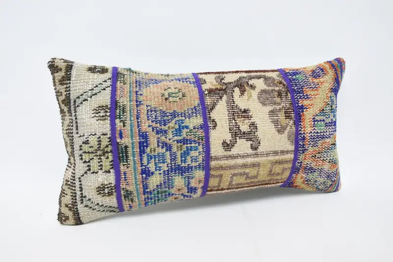 12x24 Blue Cushion Case, Boho Chic Pillow Case, Throw Kilim Pillow, Bed Cushion Cover, Boho Pillow, Vintage Pillow, Pillow, Pastel Pillow Cover - 3