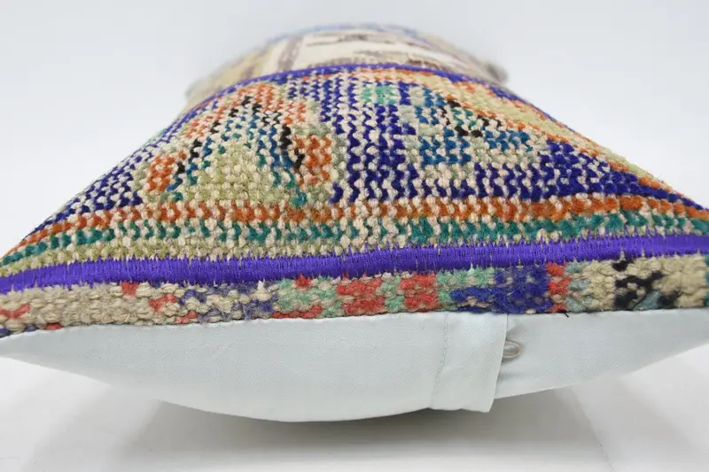 12x24 Blue Cushion Case, Boho Chic Pillow Case, Throw Kilim Pillow, Bed Cushion Cover, Boho Pillow, Vintage Pillow, Pillow, Pastel Pillow Cover - 5