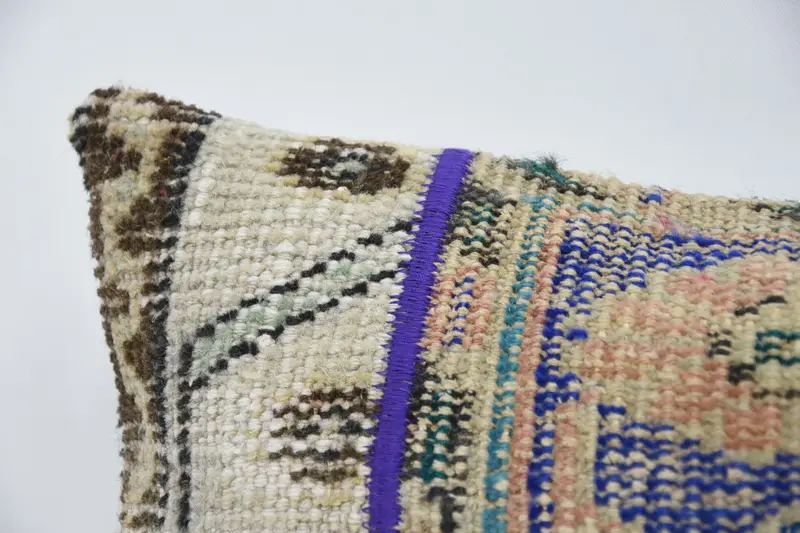 12x24 Blue Cushion Case, Boho Chic Pillow Case, Throw Kilim Pillow, Bed Cushion Cover, Boho Pillow, Vintage Pillow, Pillow, Pastel Pillow Cover - 2