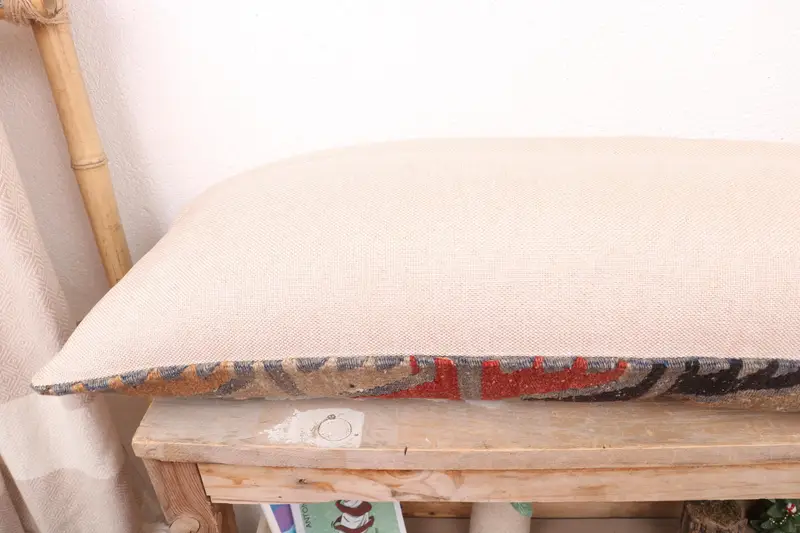 Decorative Throw Cushion Case, Vintage Kilim Pillow, Kilim Pillow Cover, Home Decor Pillow, Armchair Cushion, Pillow, 12x36 Brown Pillow Cover - 7