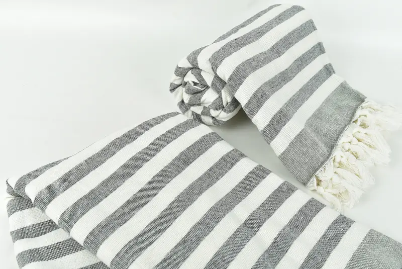 Bachelorette Party Favors, 68x40 Cotton Striped Terry Towel, Fouta towel, Handmade Gift, Quick-dry peshtemal, Handwoven Turkish bath towel - 7