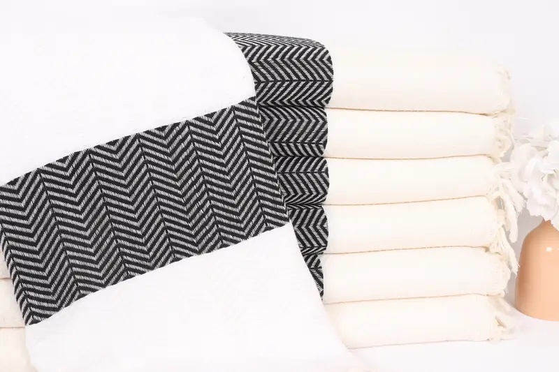 84x80 Cotton Chevron Towel, Merry Christmas Gifts, Tablecloth, Woven Throw Blanket, Oversized Beach Towel, Monogram Beach Blanket, Housewarming Gift - 1