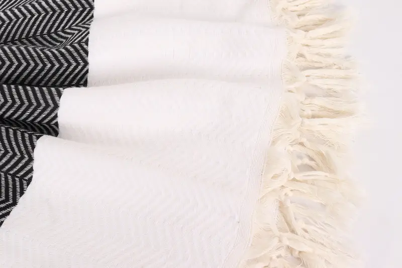 84x80 Cotton Chevron Towel, Merry Christmas Gifts, Tablecloth, Woven Throw Blanket, Oversized Beach Towel, Monogram Beach Blanket, Housewarming Gift - 8