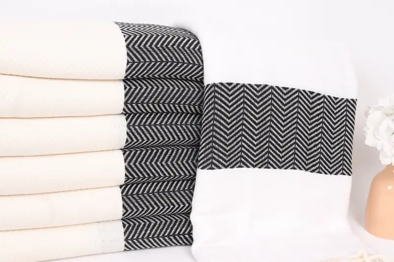84x80 Cotton Chevron Towel, Merry Christmas Gifts, Tablecloth, Woven Throw Blanket, Oversized Beach Towel, Monogram Beach Blanket, Housewarming Gift - 2