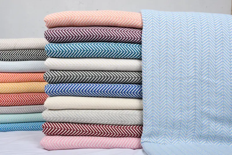 Decorative Blanket, King Size Bedspread, 92x76 Cotton Chevron Towel, Bachelorette Party Favors, Custom Wedding Gifts, Monogram Beach Blanket - 1