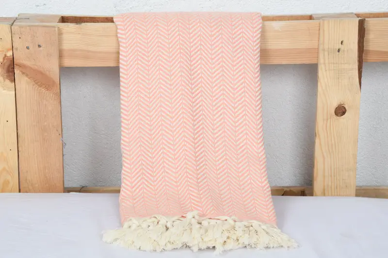 Decorative Blanket, King Size Bedspread, 92x76 Cotton Chevron Towel, Bachelorette Party Favors, Custom Wedding Gifts, Monogram Beach Blanket - 3
