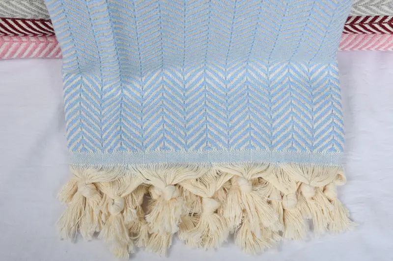 Decorative Blanket, King Size Bedspread, 92x76 Cotton Chevron Towel, Bachelorette Party Favors, Custom Wedding Gifts, Monogram Beach Blanket - 2