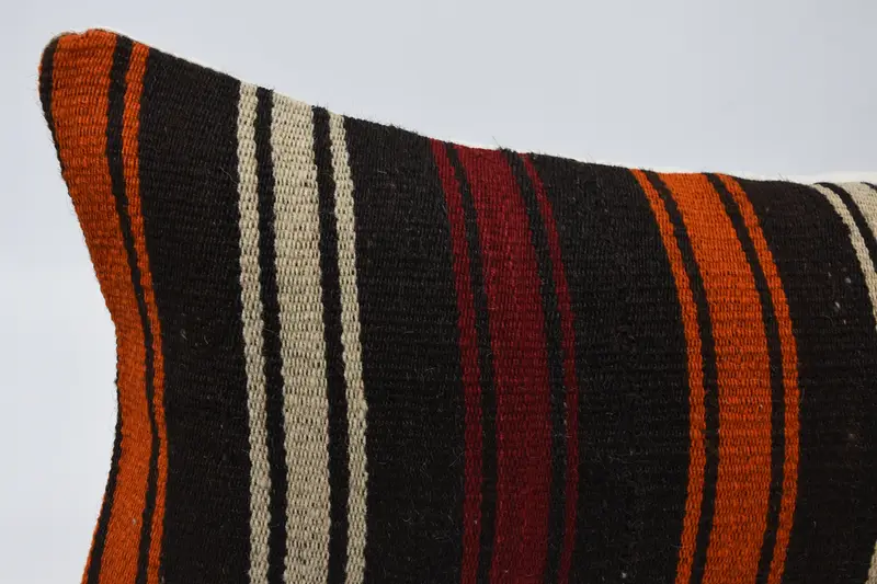 Pillow Sham, Ethnical Kilim Rug Pillow, 12x48 Brown Cushion Case, Tribal Pillow, Home Decor Pillow, Interior Designer Pillow - 2