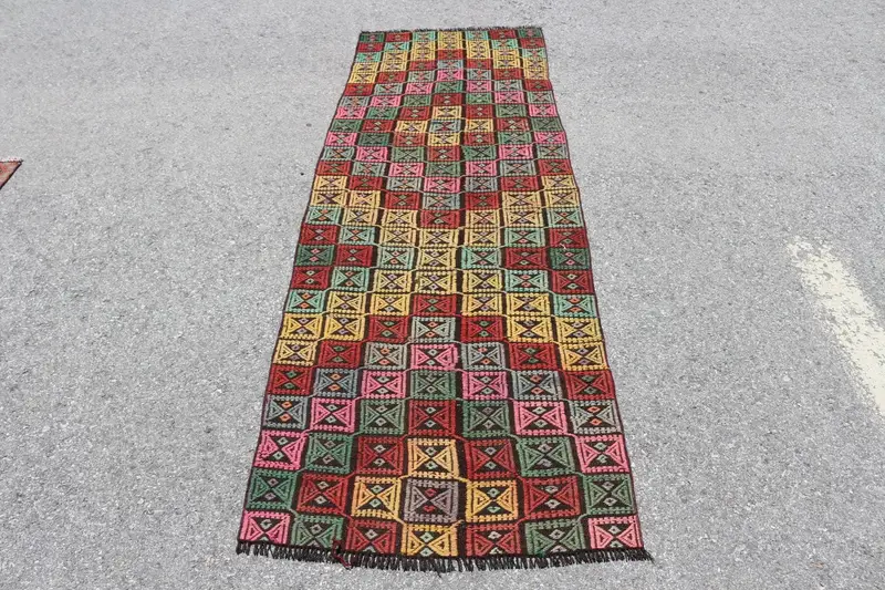 Türkischer Vintage-Teppich, Läufer 79 x 237 cm, roter orientalischer Wollteppich - 1