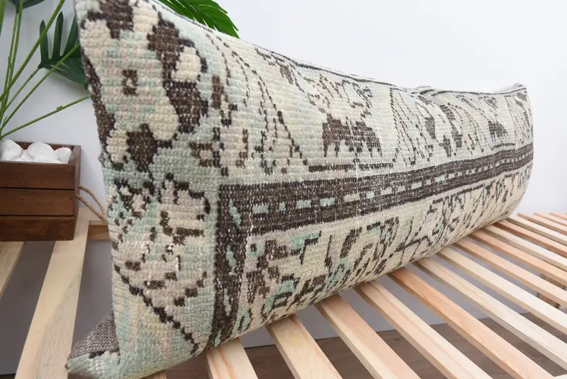 Pillow for Couch, 16x48 Beige Cushion Cover, Retro Pillow Sham, Kilim Cushion Sham, Ikat Pillow Case, Cushion Cover, Gift Pillow - 4