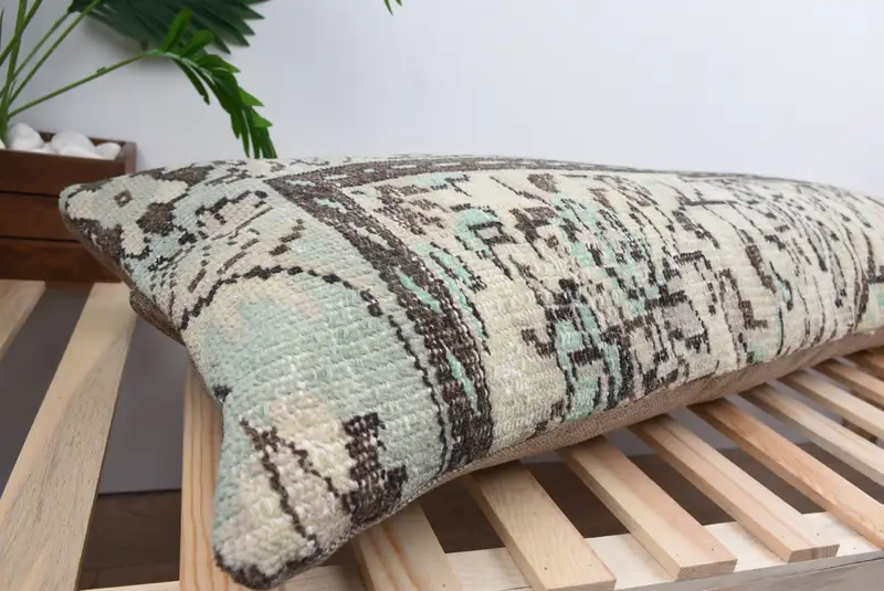 Pillow for Couch, 16x48 Beige Cushion Cover, Retro Pillow Sham, Kilim Cushion Sham, Ikat Pillow Case, Cushion Cover, Gift Pillow - 6
