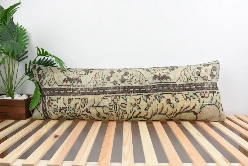 Pillow for Couch, 16x48 Beige Cushion Cover, Retro Pillow Sham, Kilim Cushion Sham, Ikat Pillow Case, Cushion Cover, Gift Pillow - 1