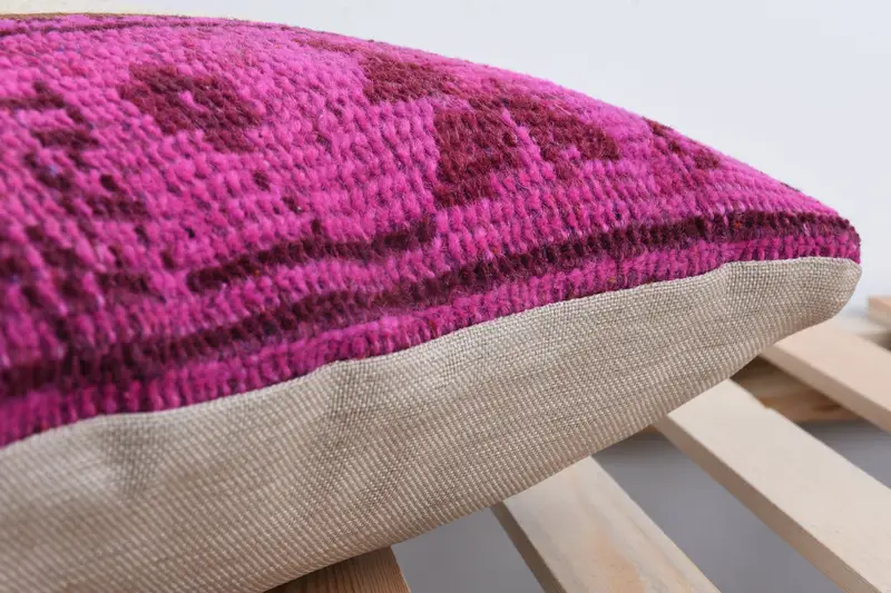 Boho Pillow, Antique Pillows, Aztec Cushion Cover, Kilim Pillow Cover, Sofa Bolster Pillow Cover, Cushion Case, 18x18 Pink Pillow Case - 7