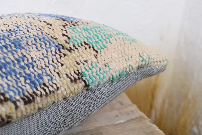 Car Pillow Cover, 8x16 Blue Pillow Case, Interior Designer Pillow, Kilim Cushion Sham, Pillow Cover, Vintage Kilim Throw Pillow, Hippie Throw Pillow - 6