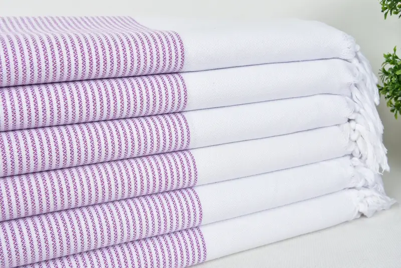 Wedding Day Gift For Bride, 70x40 Cotton Striped Towel, Turkish bath towel, Luxury towel, Bachelor Party Favors, Bridal Shower Gift, Gym Towel - 3