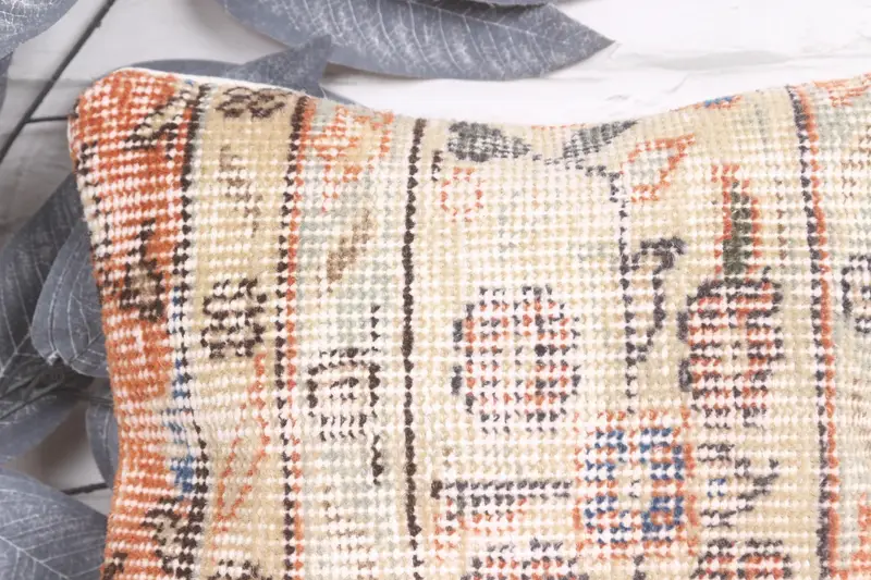 12x12 Beige Pillow Cover, Antique Pillows, Traditional Pillow Case, Pillow for Couch, Cushion Cover, Boho Pillow Sham Cover - 2