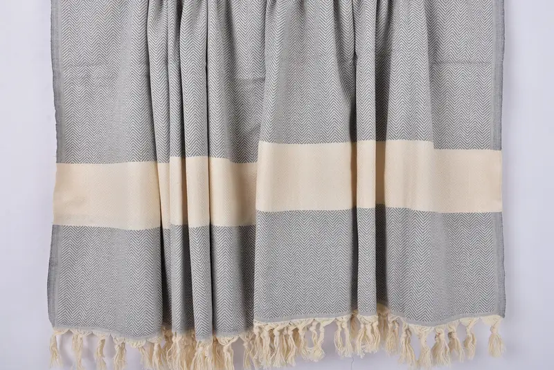 Organic towel, 70x40 Cotton Herringbone Towel, Yoga Towel, Beach Towel Bulk, Employee Gifts, Turkish bath towel, Spooky Bachelorette Party Favors - 8