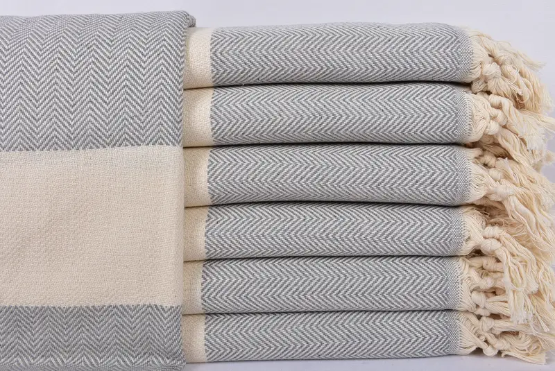 Organic towel, 70x40 Cotton Herringbone Towel, Yoga Towel, Beach Towel Bulk, Employee Gifts, Turkish bath towel, Spooky Bachelorette Party Favors - 1