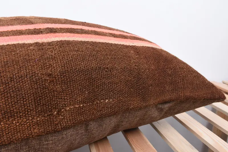 20x28 Brown Cushion, Bolster Throw Cushion Cover, Pillow, Art Deco Cushion, Interior Designer Pillow, Pillow for Sofa, Kilim Pillow Cover - 7
