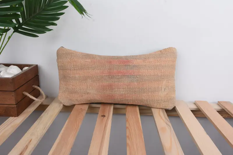 8x16 Beige Pillow Sham, Boho Pillow Sham Cover, Pillow Sham, Art Deco Pillow, Ethnical Kilim Rug Pillow, Pillow for Sofa - 1
