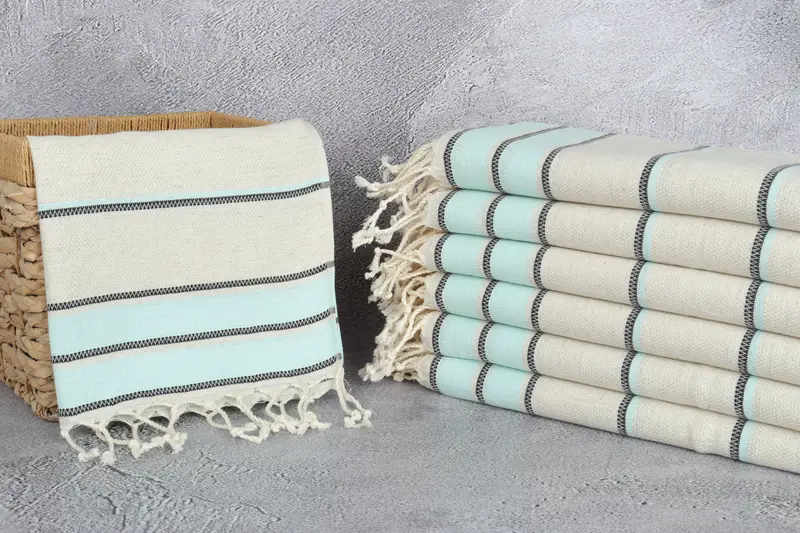 Turkish Towel Monogram, Gym Towel, Engagement Gift, 40x20 Linen Striped Towel, Turkish Tea Towel, Monogram Hand Towel, Monogram Kitchen Towel - 3