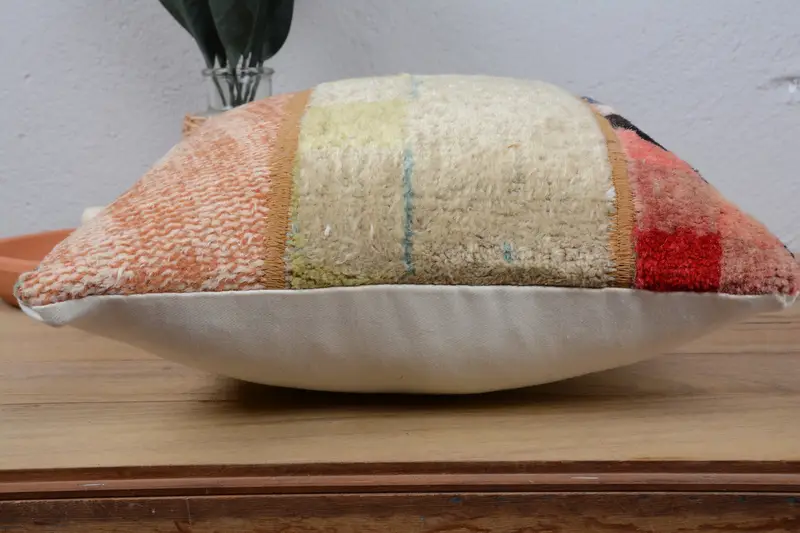 14x14 Red Cushion Cover, Comfy Throw Pillow Cover, Interior Designer Pillow, Vintage Kilim Throw Pillow, Pillow Cover, Kilim Pillow - 5