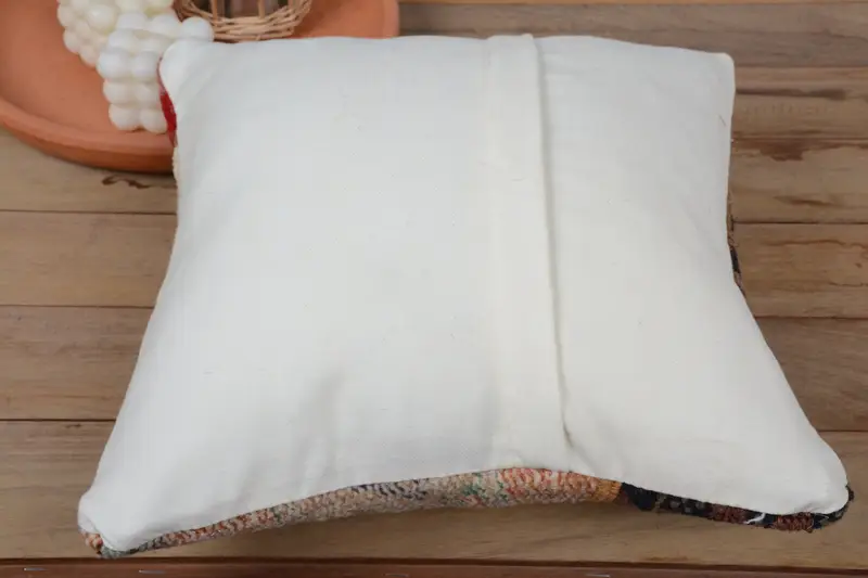 14x14 Red Cushion Cover, Comfy Throw Pillow Cover, Interior Designer Pillow, Vintage Kilim Throw Pillow, Pillow Cover, Kilim Pillow - 6