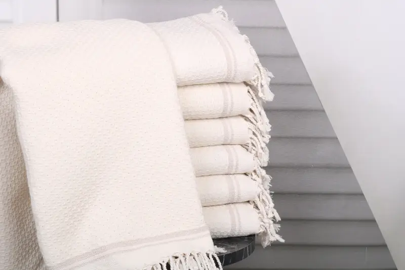 Custom Turkish Cotton Towel Personalized Light Beige, 36x67 Inches