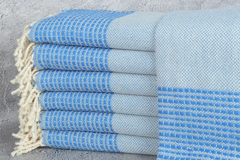 Beach Towel Monogrammed Personalized Parliament Blue Striped, 36x69 Inches