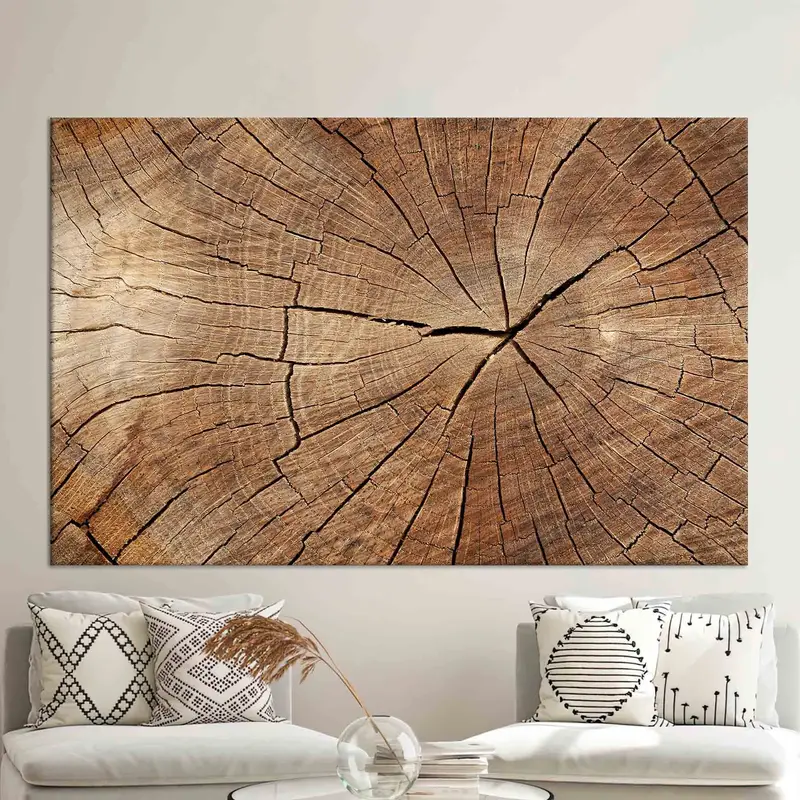 現代的な抽象的な木製キャンバス プリント - トレンディな自然の装飾