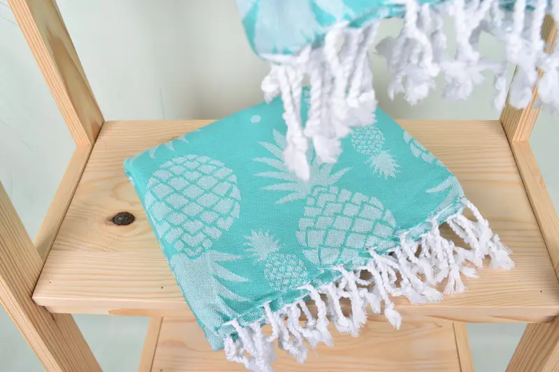 Scarf Towel, 70x36 Cotton Pineapple Design Towel, Housewarming Gift, Turkish bath towel, Bridesmaid Proposal Gift, Bachelorette Party Decorations - 6