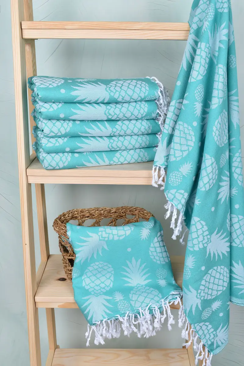 Scarf Towel, 70x36 Cotton Pineapple Design Towel, Housewarming Gift, Turkish bath towel, Bridesmaid Proposal Gift, Bachelorette Party Decorations - 4