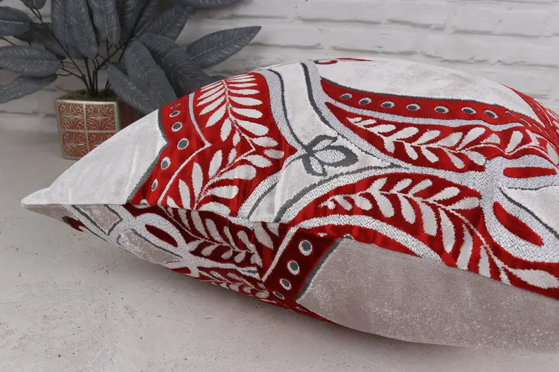 Boho Pillow, Pet Cushion, Kilim Pillow, Pillow for Couch, Wool Kilim Pillow Cushion, Neutral Pillow Cover, 20x20 Red Pillow Cover, Cushion Cover - 6
