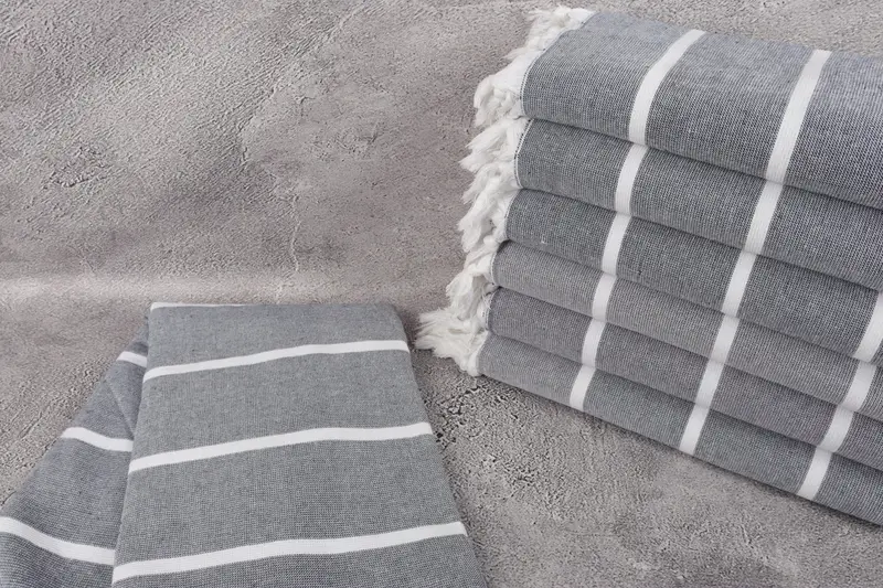 Employee Gifts, Bridesmaid Towel, 64x40 Cotton Striped Terry Towel, Sand-free towel, Towel With Name, Organic Towel, Quick-dry towel, Hammam towel - 2