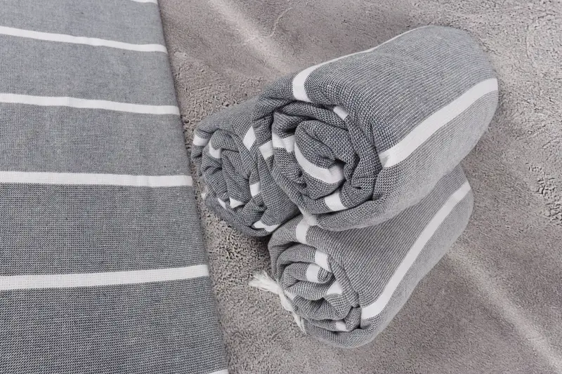 Employee Gifts, Bridesmaid Towel, 64x40 Cotton Striped Terry Towel, Sand-free towel, Towel With Name, Organic Towel, Quick-dry towel, Hammam towel - 8