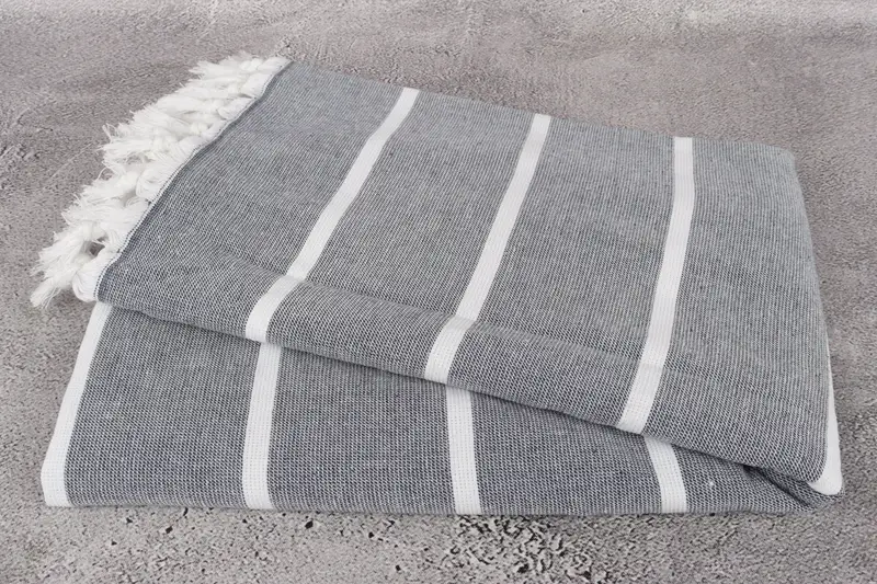 Employee Gifts, Bridesmaid Towel, 64x40 Cotton Striped Terry Towel, Sand-free towel, Towel With Name, Organic Towel, Quick-dry towel, Hammam towel - 6