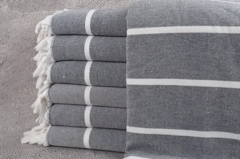 Employee Gifts, Bridesmaid Towel, 64x40 Cotton Striped Terry Towel, Sand-free towel, Towel With Name, Organic Towel, Quick-dry towel, Hammam towel - 1